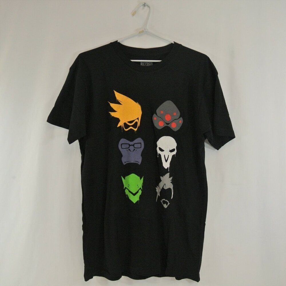 3/$30! Overwatch Versus Spray T-Shirt Blizzard Ent Video Game Jinx Black Mens - Picture 1 of 7